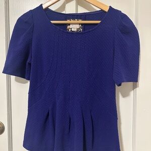 Anthropologie Postmark Peplum Top – Blue – Size Small